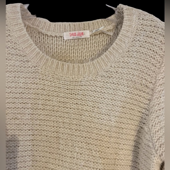 Hit List Oversized Fuzzy Crew Neck Sweater VTG woman Sz S - Picture 2 of 4